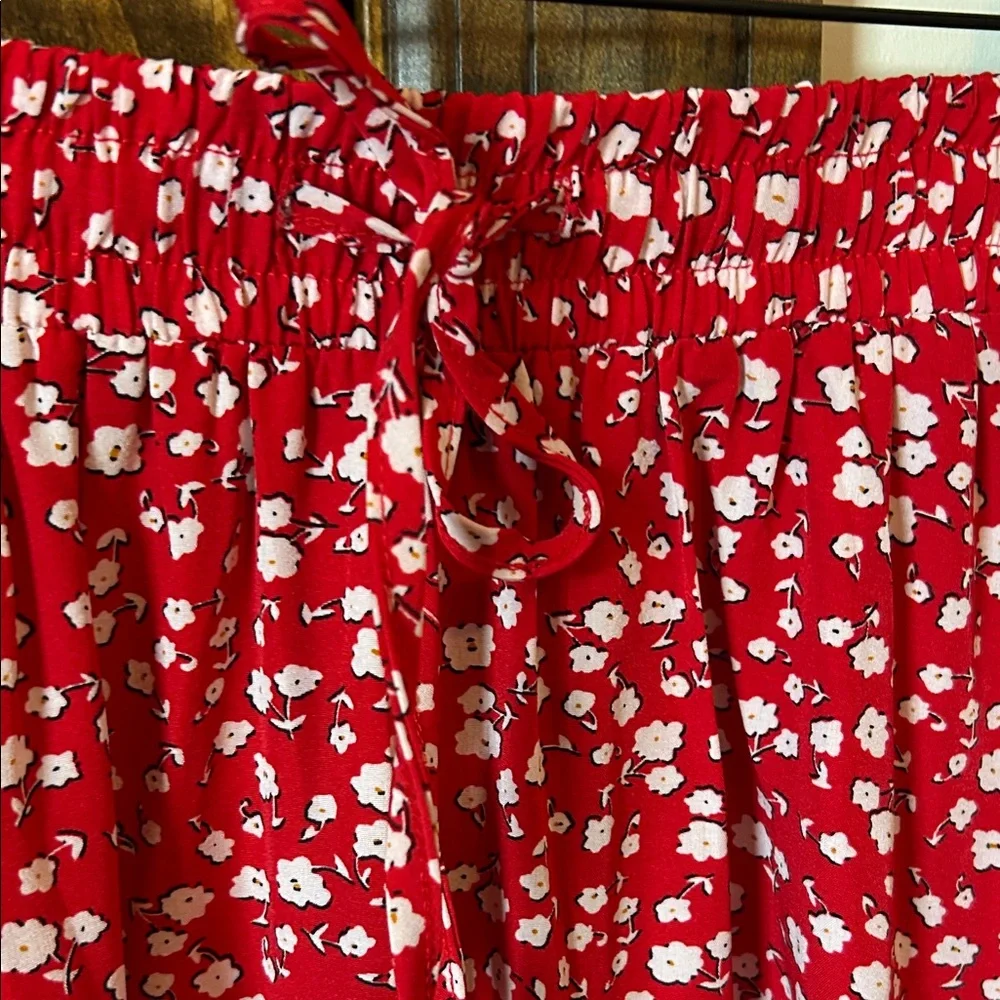 Floral Red Maxi Skirt - Picture 2 of 6